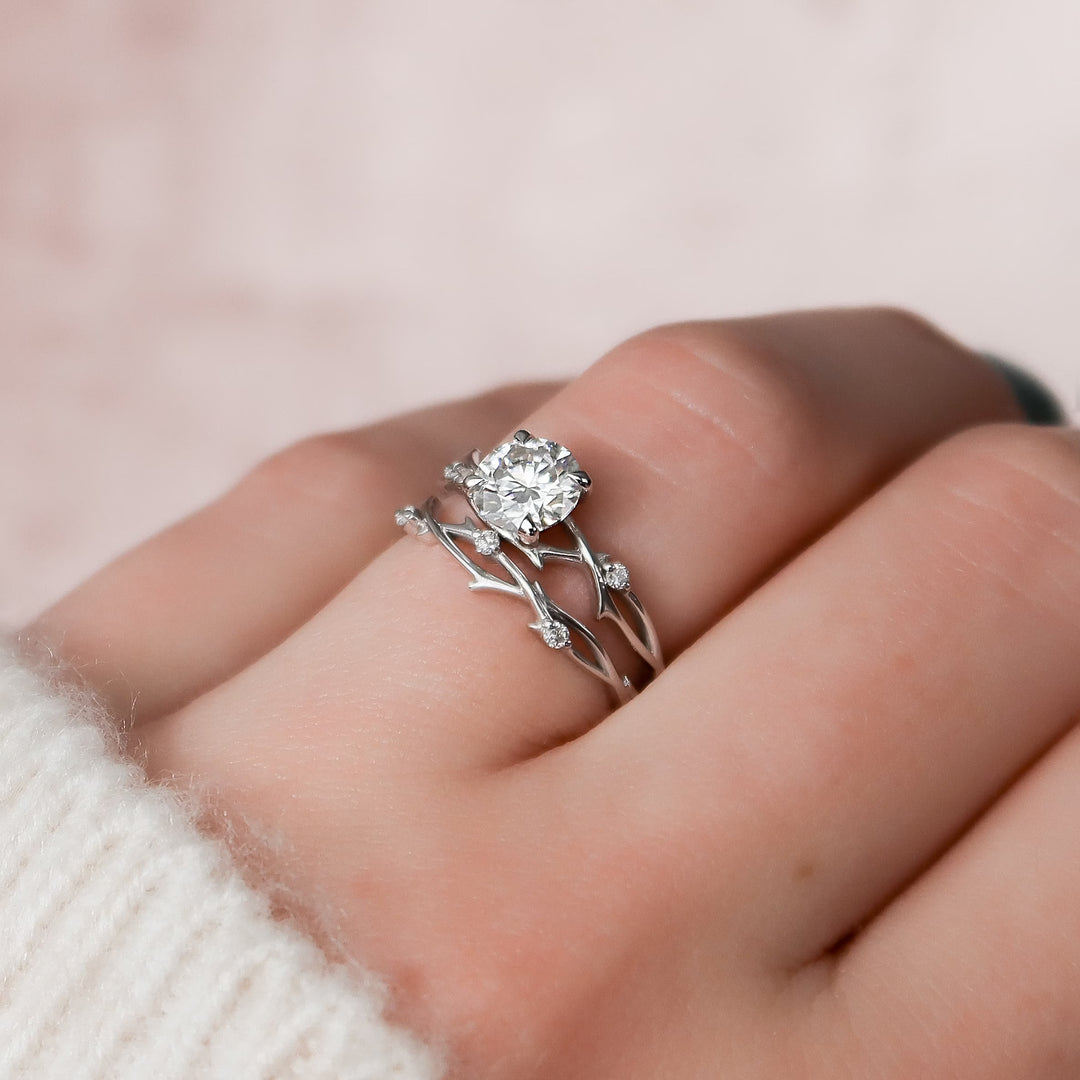 Marquise Cut Cluster Styled Lab Grown Bridal Ring Set