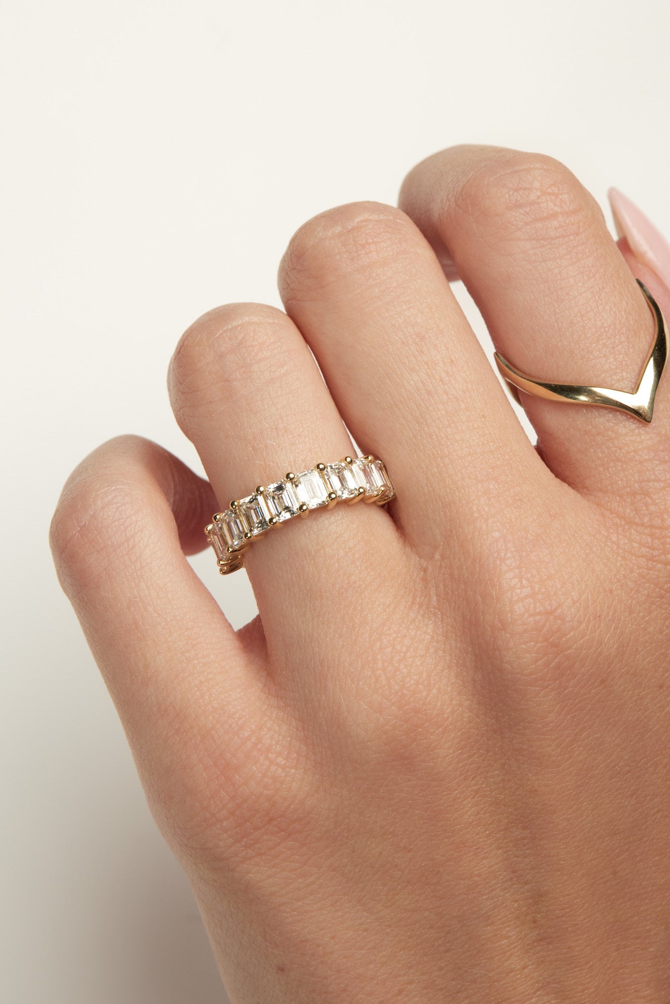 0.25 TCW Round Shaped Half Eternity Lab Grown Diamond Wedding Band