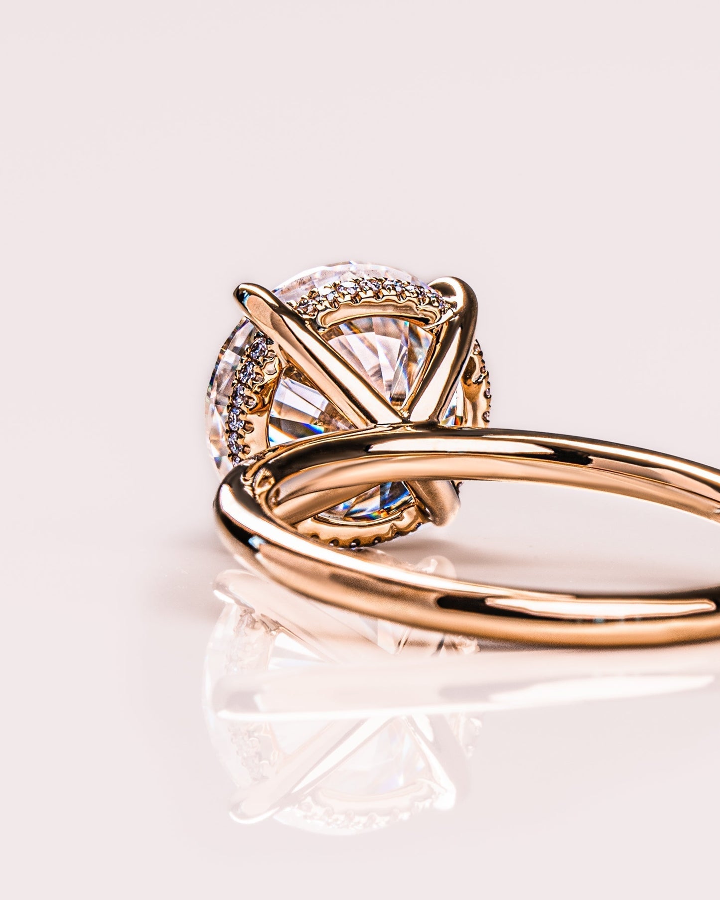 3.08 CT Round Cut Hidden Halo Setting Lab Grown Diamond Engagement Ring