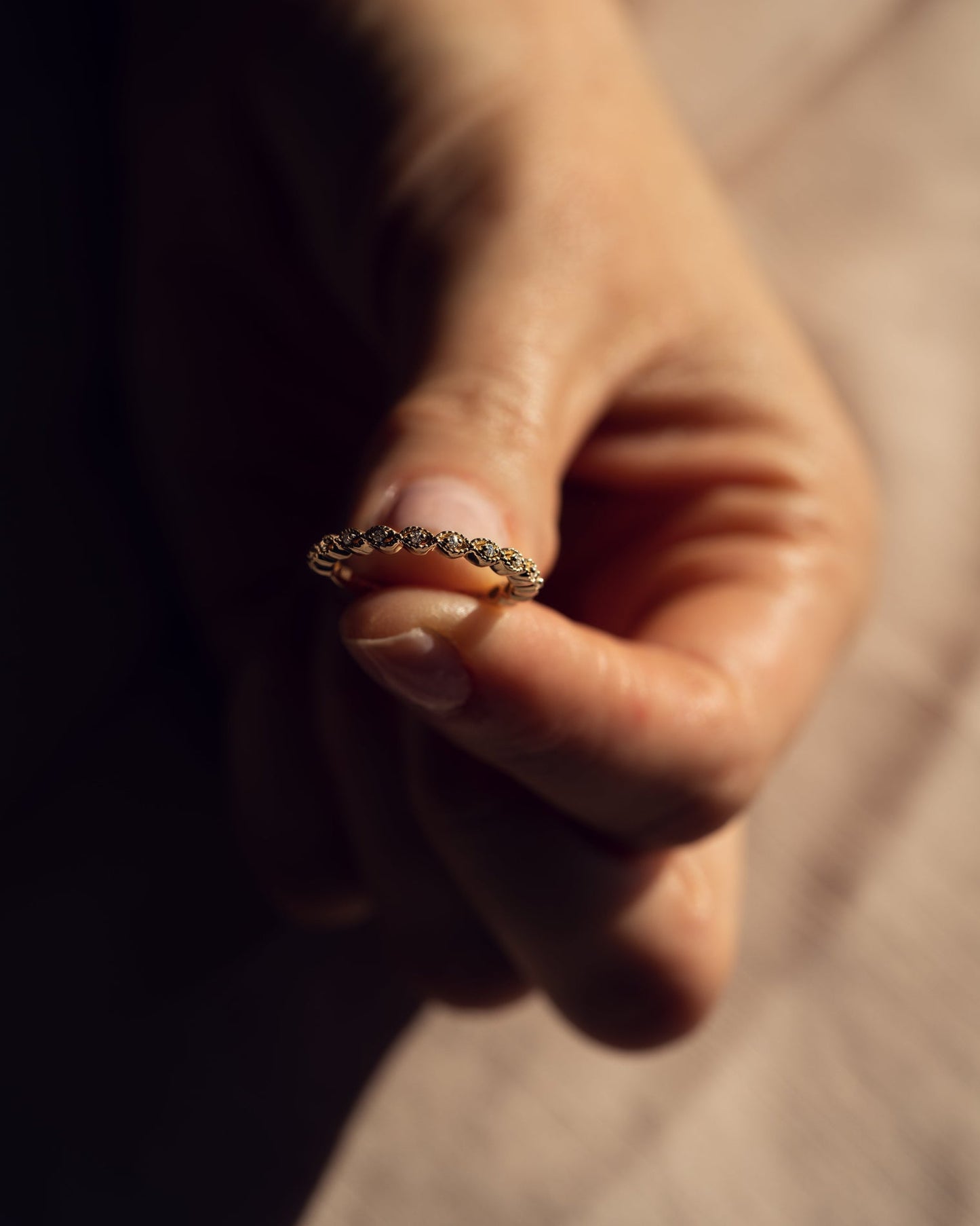 0.2 TCW Round Moissanite Half Eternity Wedding Band (US Size 5.75 Ready To Ship)