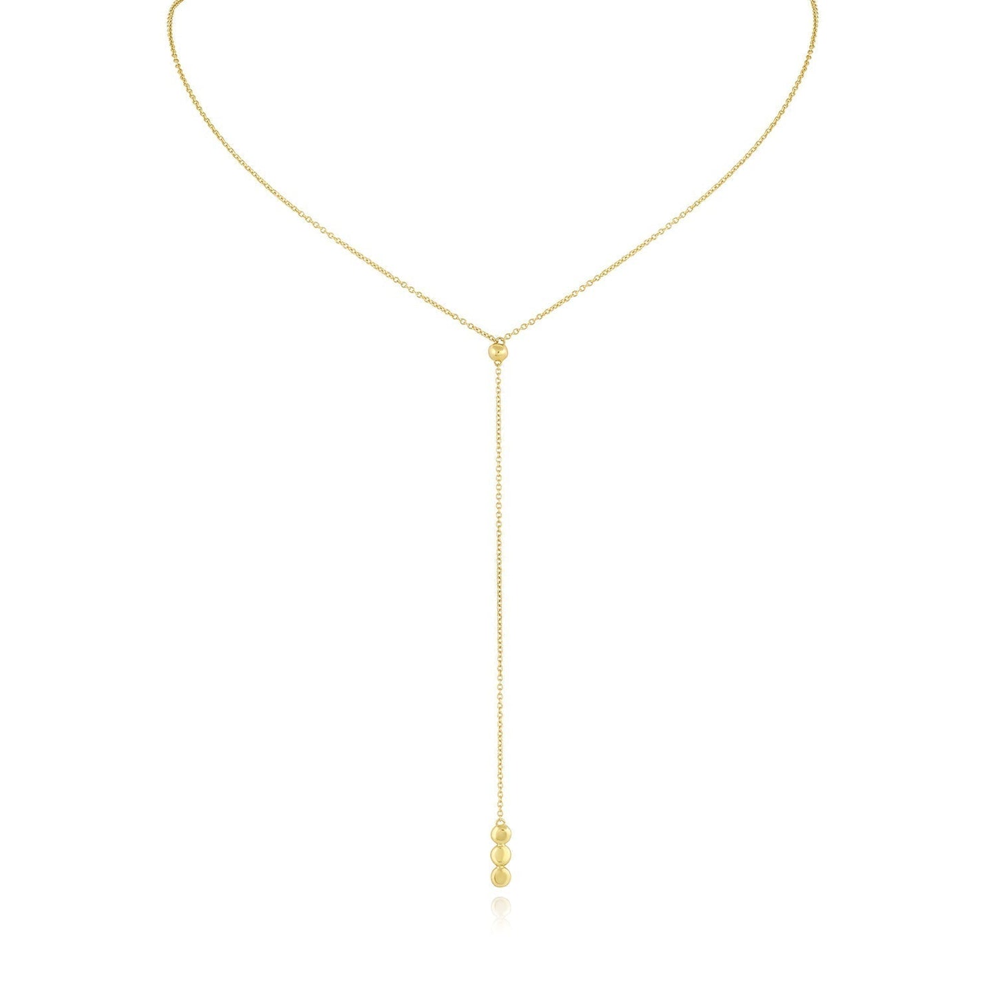 Lariat Necklace in Solid Gold 3