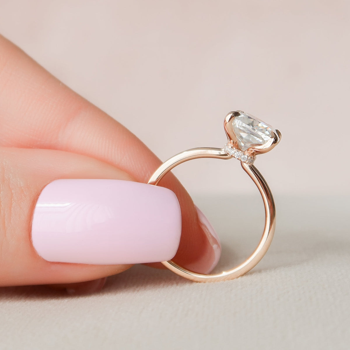 4.0 CT Cushion Cut Lab Grown Diamond Hidden Halo Engagement Ring (US Size 5 Ready To Ship)