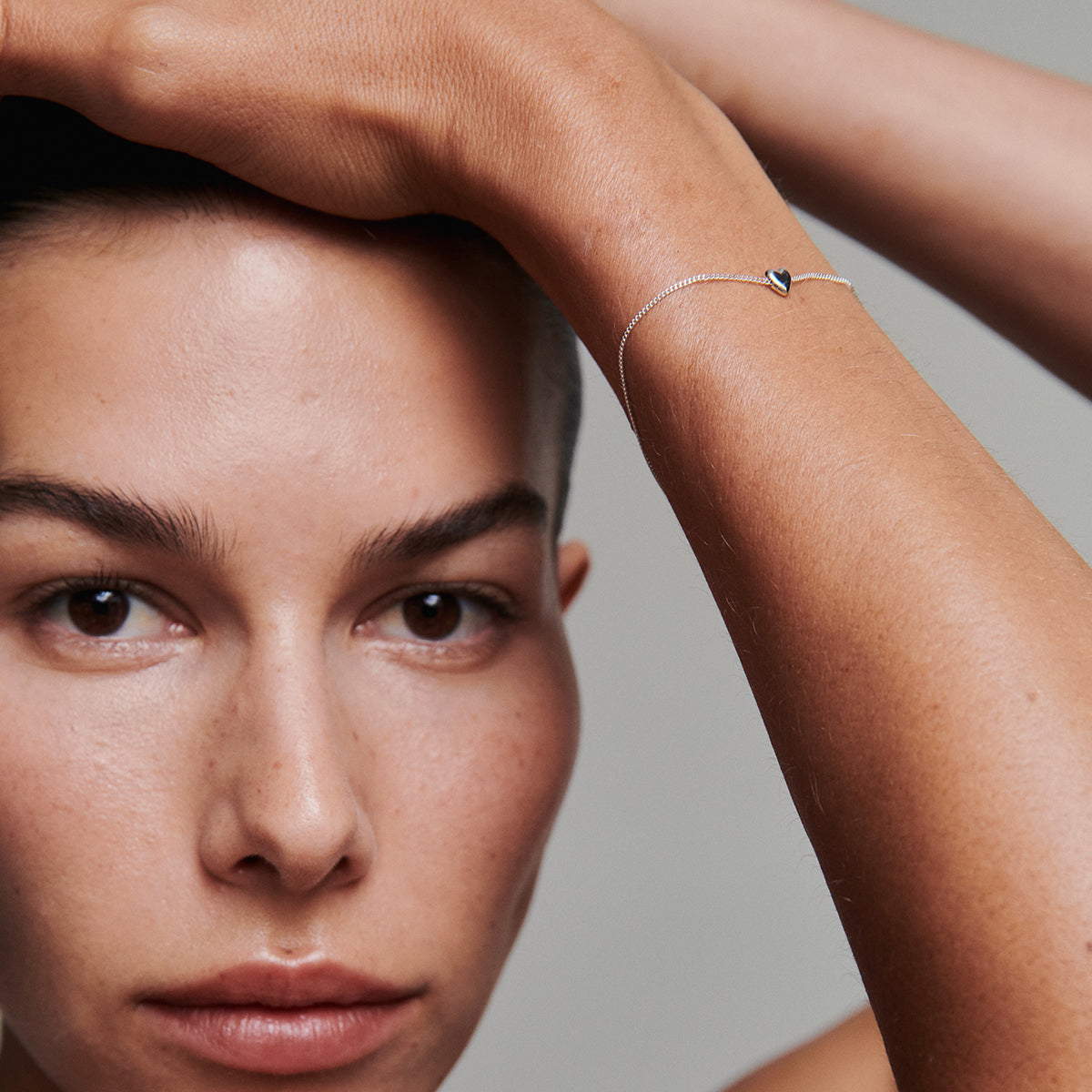 Puffed Heart Chain Bracelet