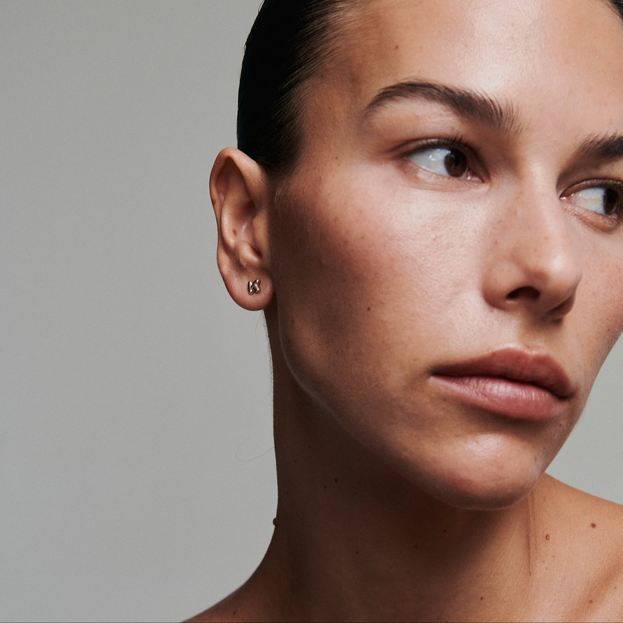 Puffed Letter Initial Stud Earrings