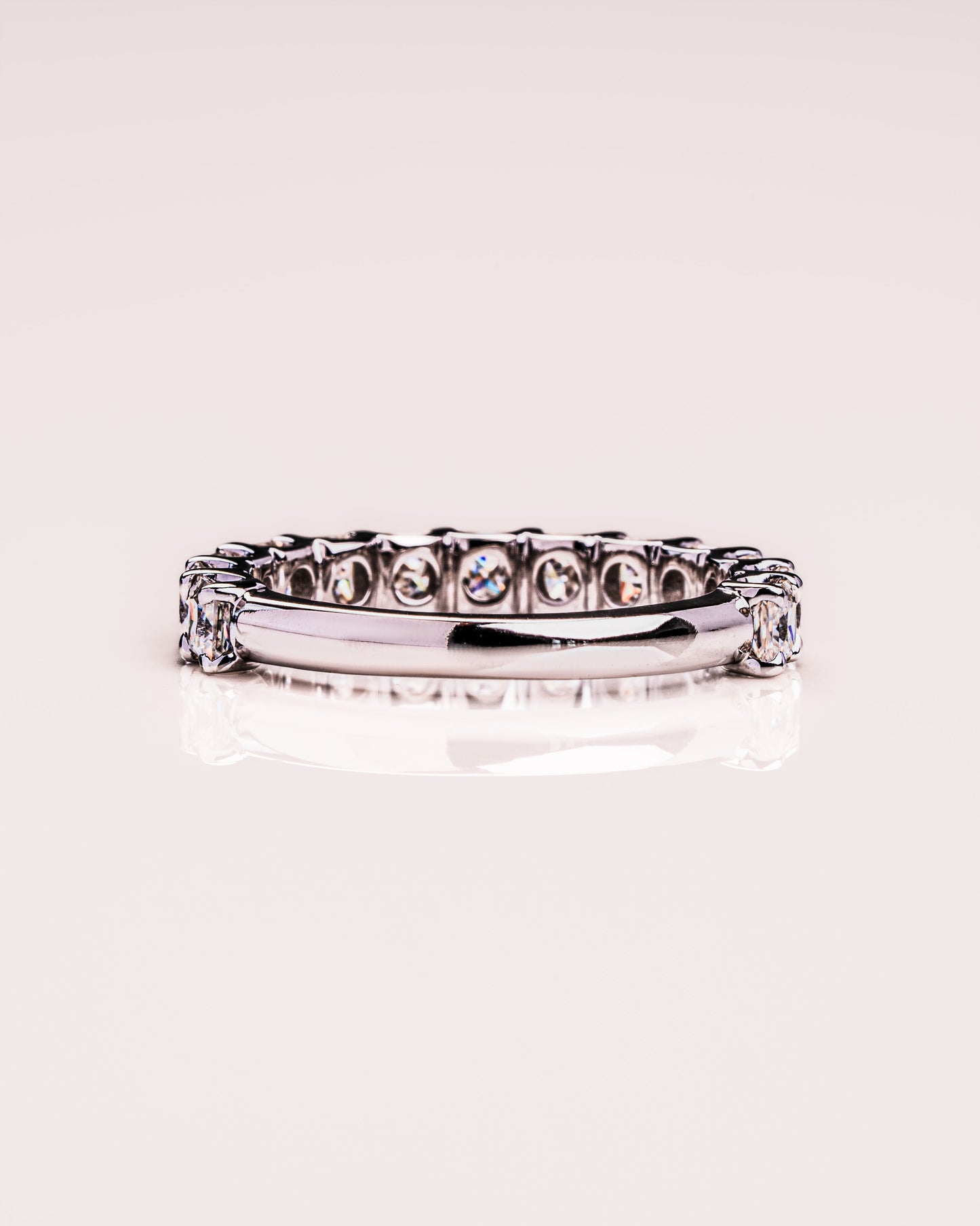 2.8 CT Princess Stones Half Eternity Lab Grown Diamond Wedding Band
