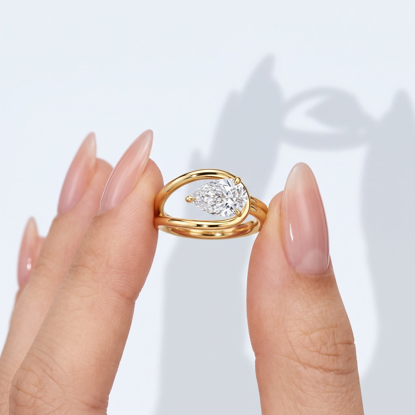 Marquise Swirl Solitaire Engagement Ring – 1 CT Lab Grown Diamond