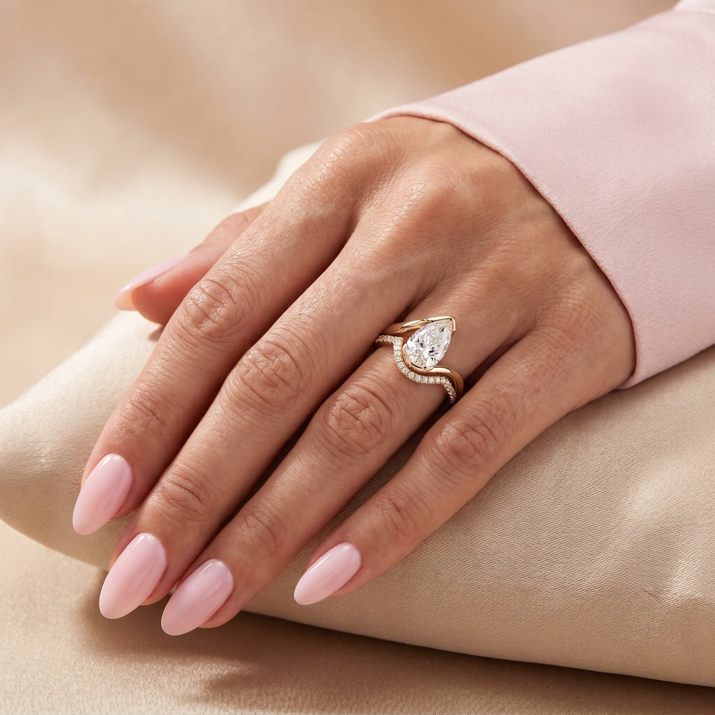 1.0 CT Round Solitaire Moissanite Diamond Bridal Ring Set