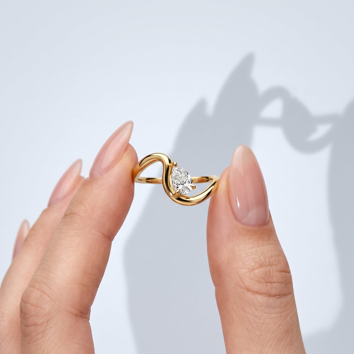 Marquise Swirl Solitaire Engagement Ring – 1 CT Lab Grown Diamond