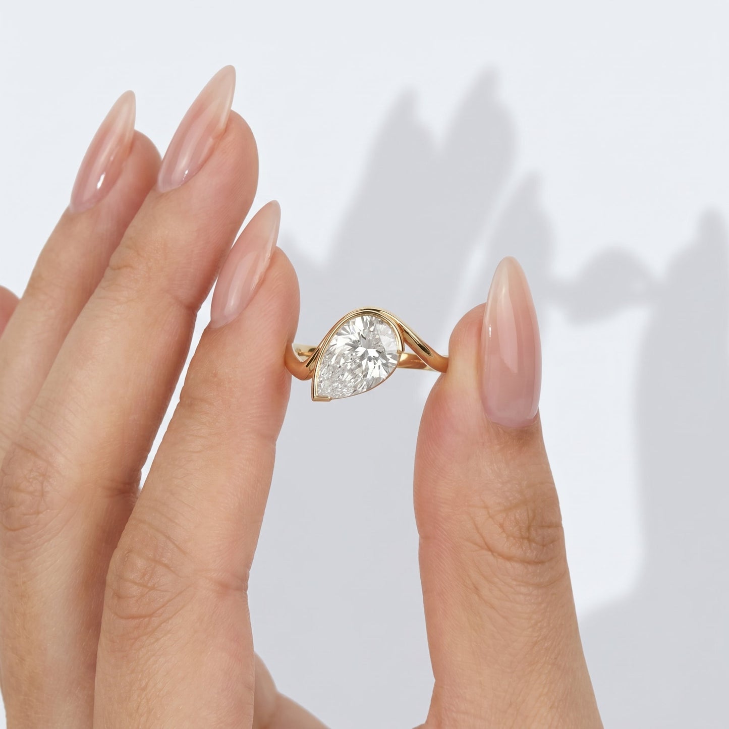 Marquise Swirl Solitaire Engagement Ring – 1 CT Lab Grown Diamond