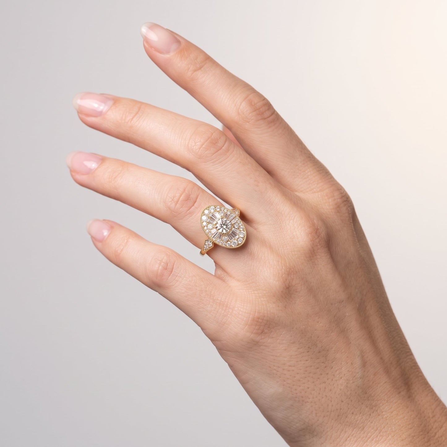 Marquise Swirl Solitaire Engagement Ring – 1 CT Lab Grown Diamond