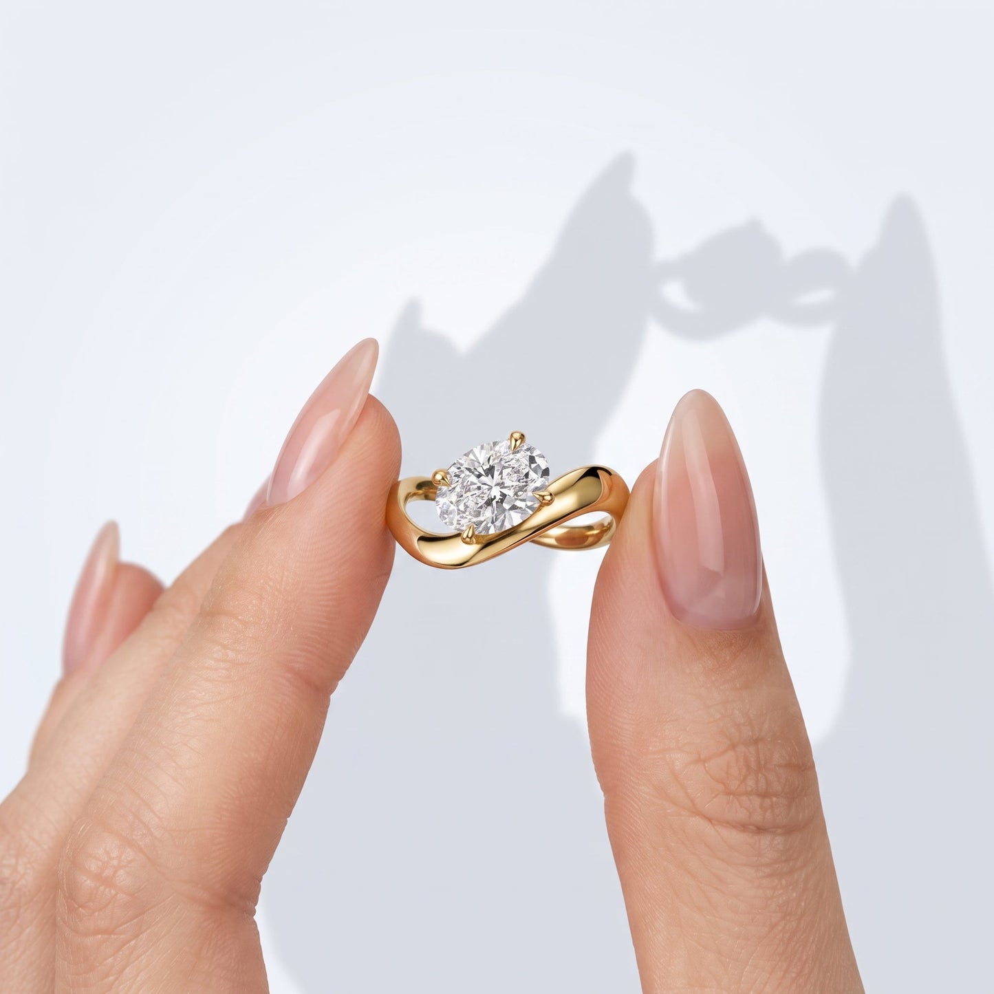 Marquise Swirl Solitaire Engagement Ring – 1 CT Lab Grown Diamond