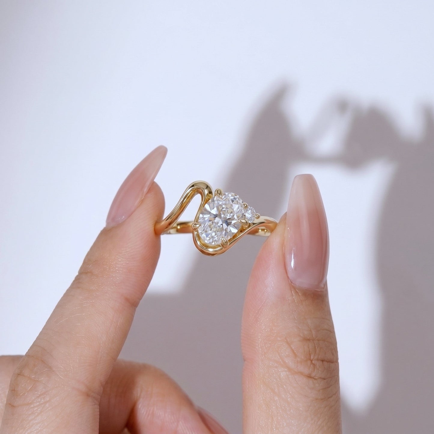 Marquise Swirl Solitaire Engagement Ring – 1 CT Lab Grown Diamond