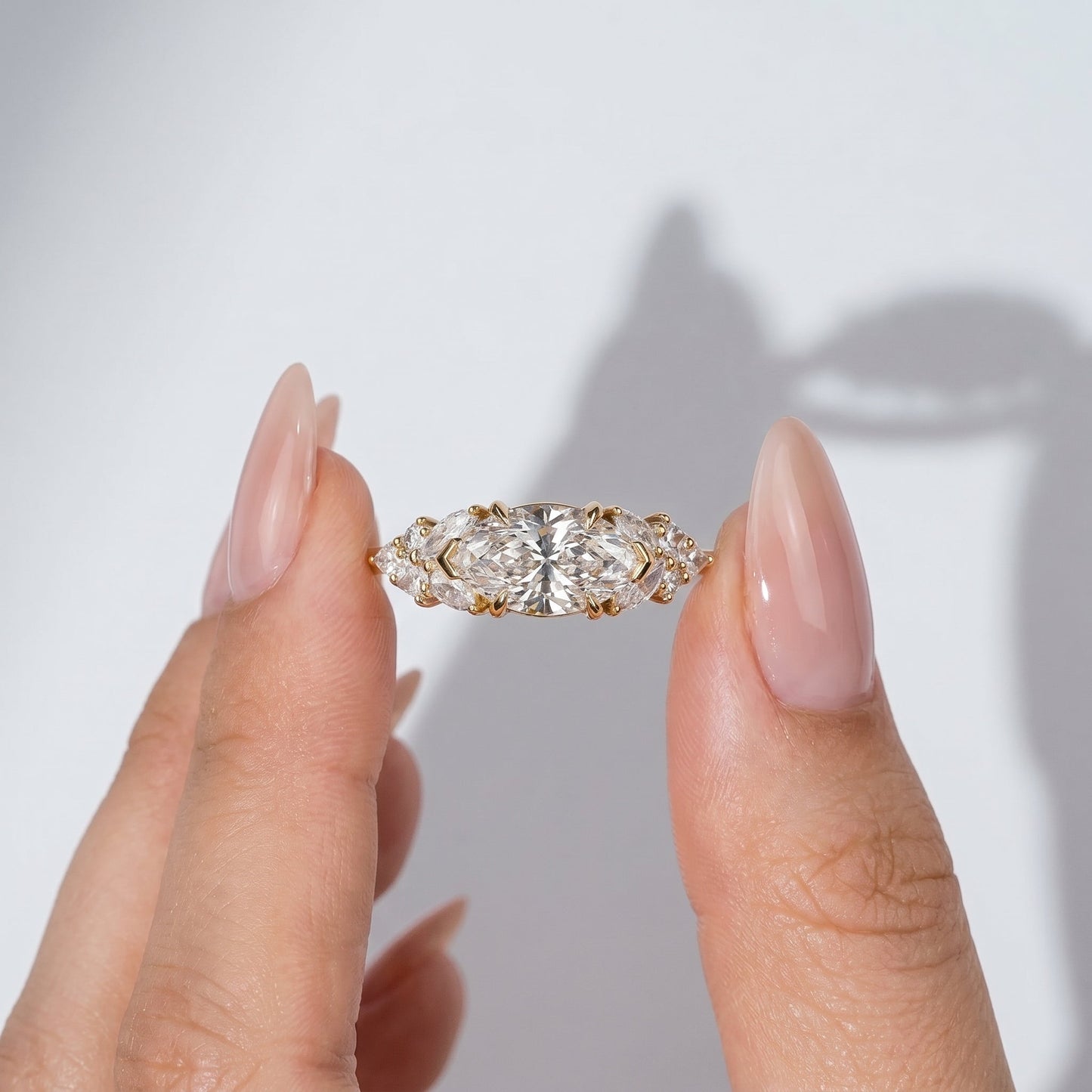 Marquise Swirl Solitaire Engagement Ring – 1 CT Lab Grown Diamond