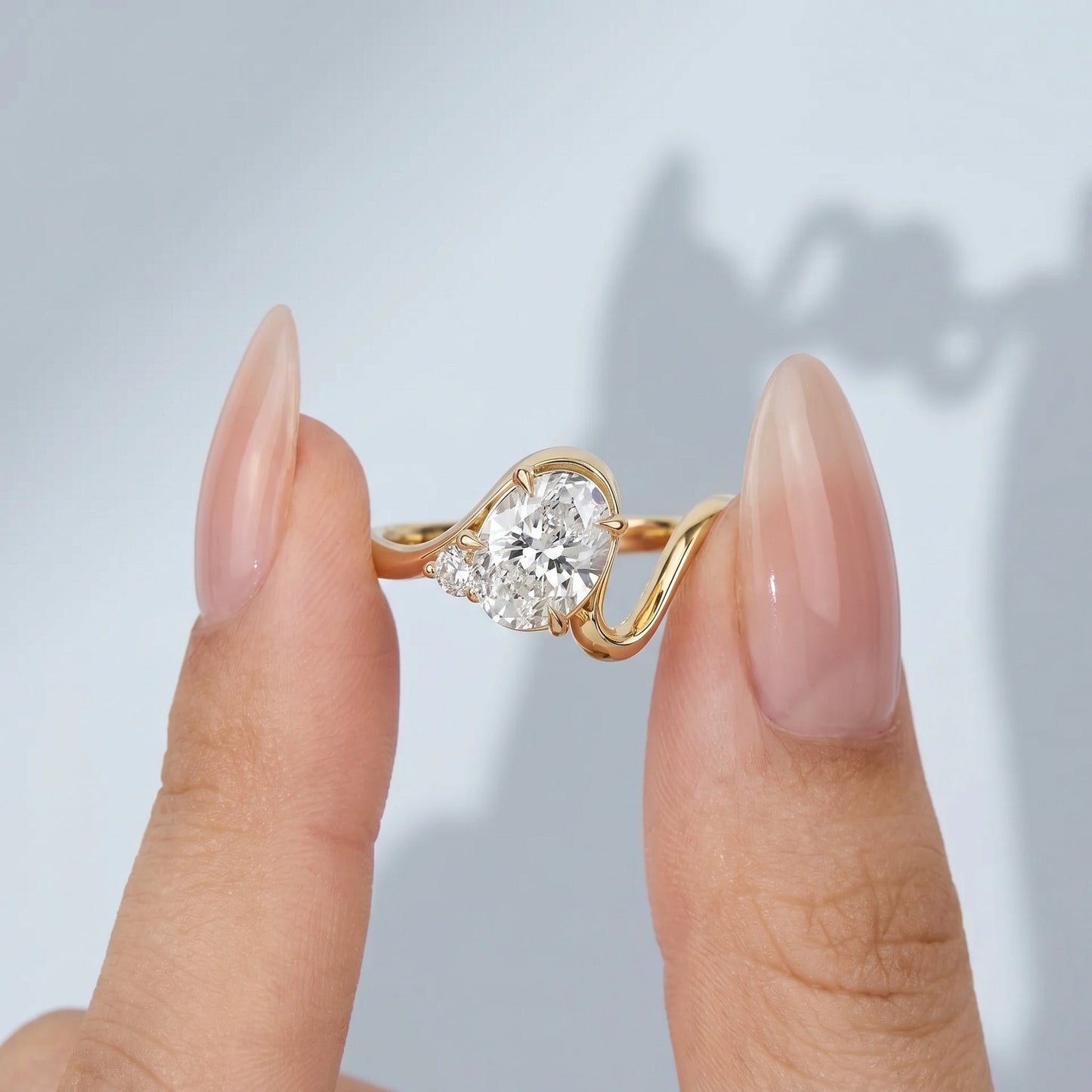 Marquise Swirl Solitaire Engagement Ring – 1 CT Lab Grown Diamond