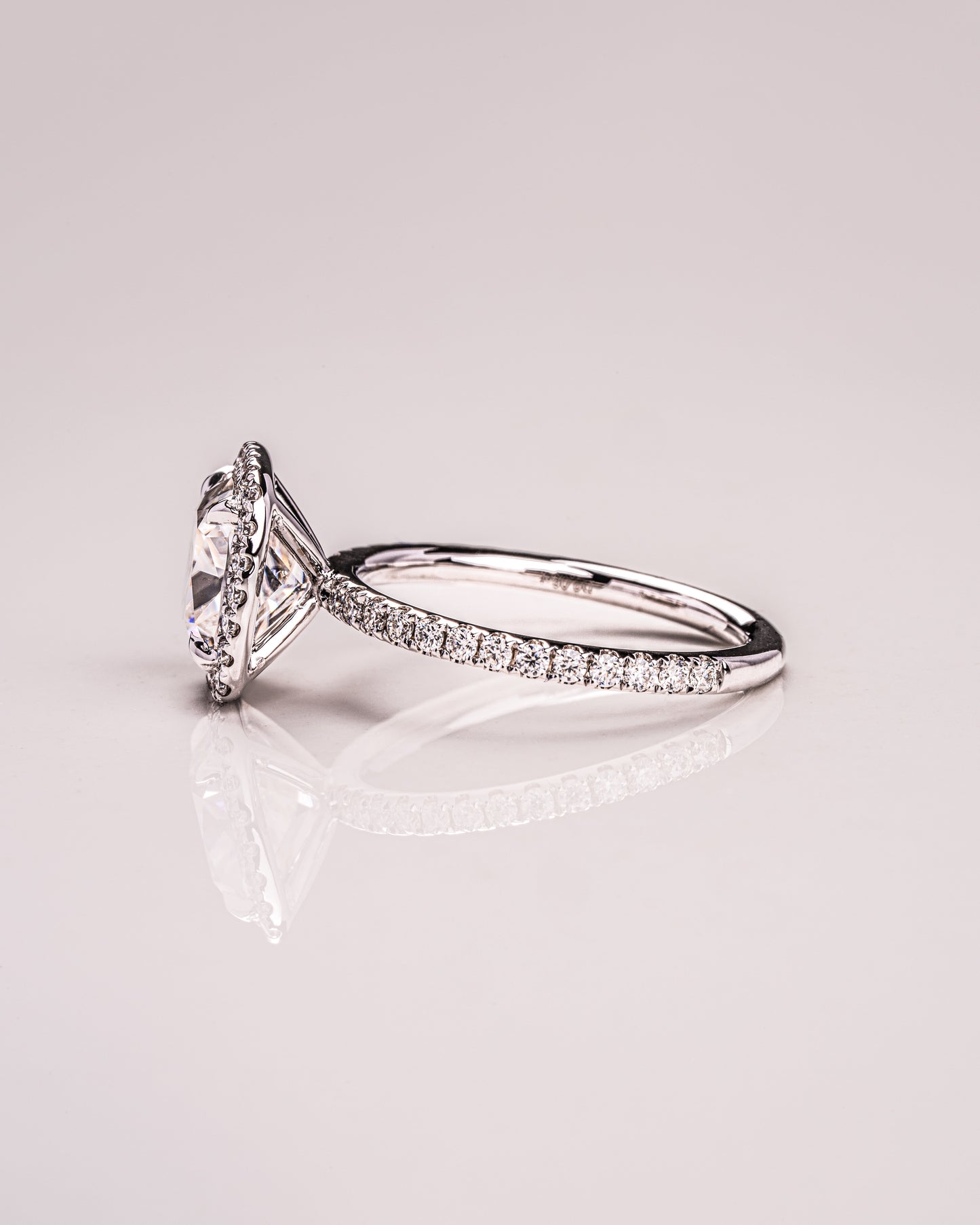 1.80 CT Cushion Cut Halo Lab Grown Diamond Engagement Ring With Pave Setting