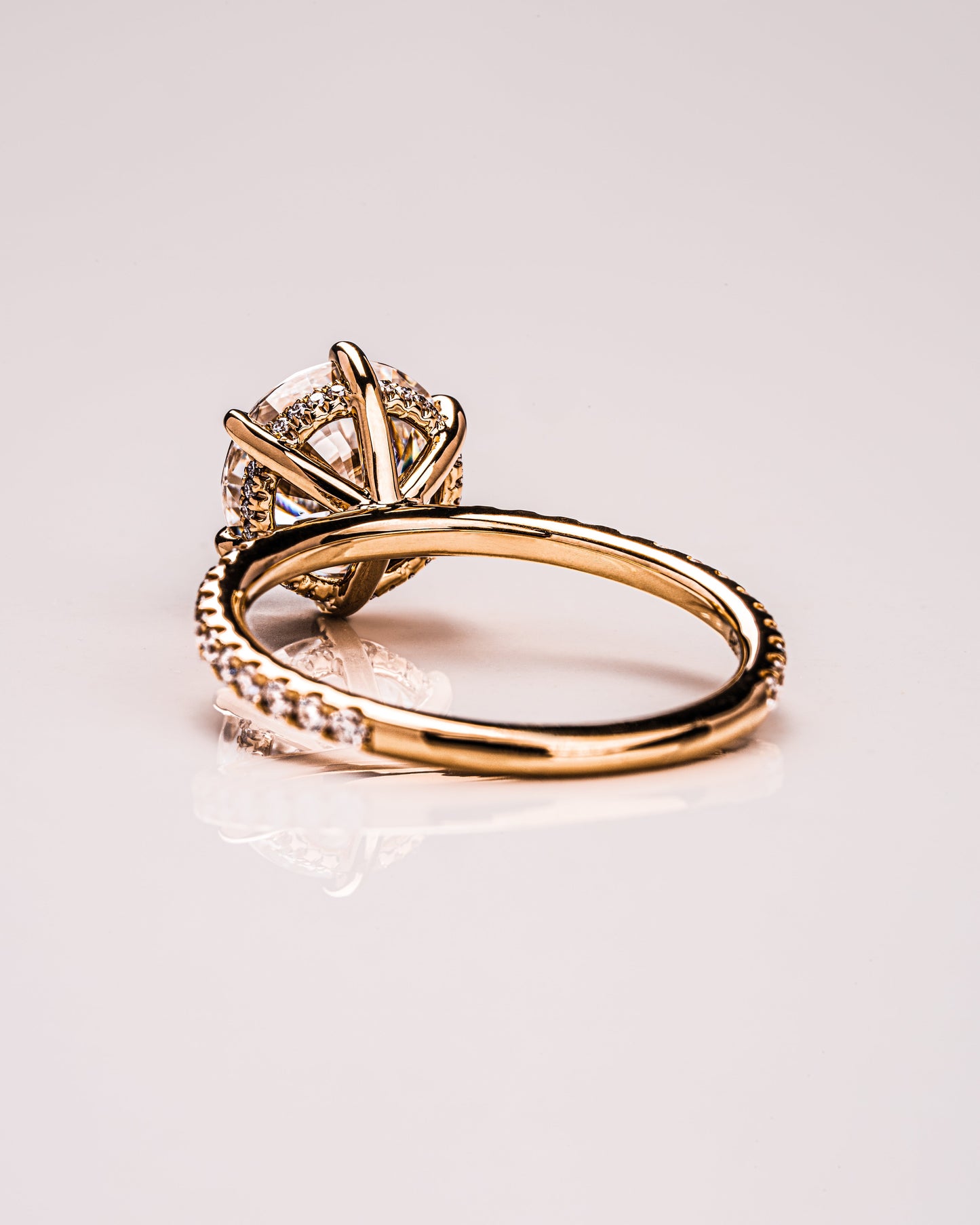 2.75 CT Round Cut Hidden Halo Setting Lab Grown Diamond Engagement Ring