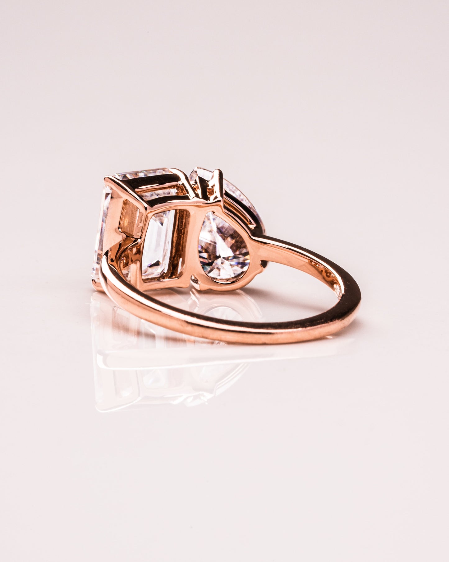 3.75 CT Emerald & Pear Cut Toi Et Moi Lab Grown Diamond Engagement Ring