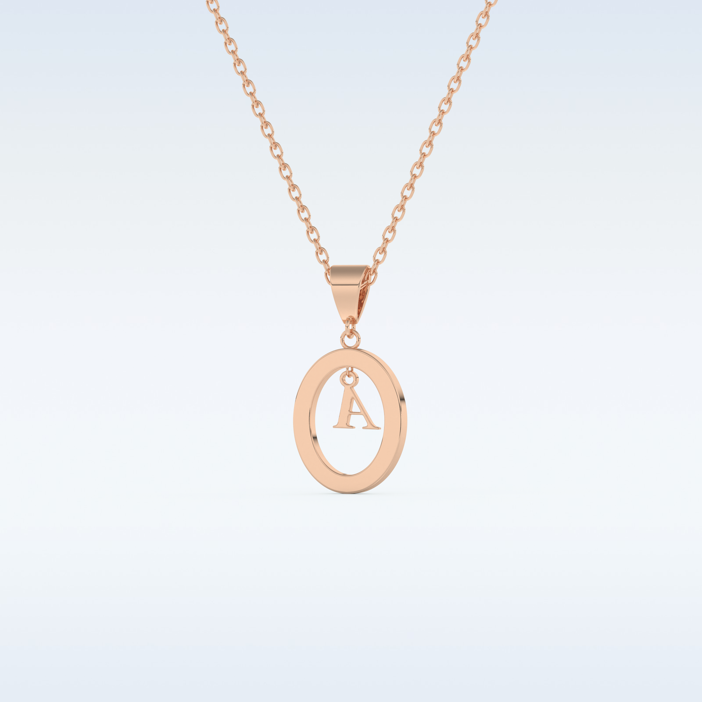 0.05 TCW Round Cut Initial Moissanite Solitaire Necklace in 14K/18K Gold