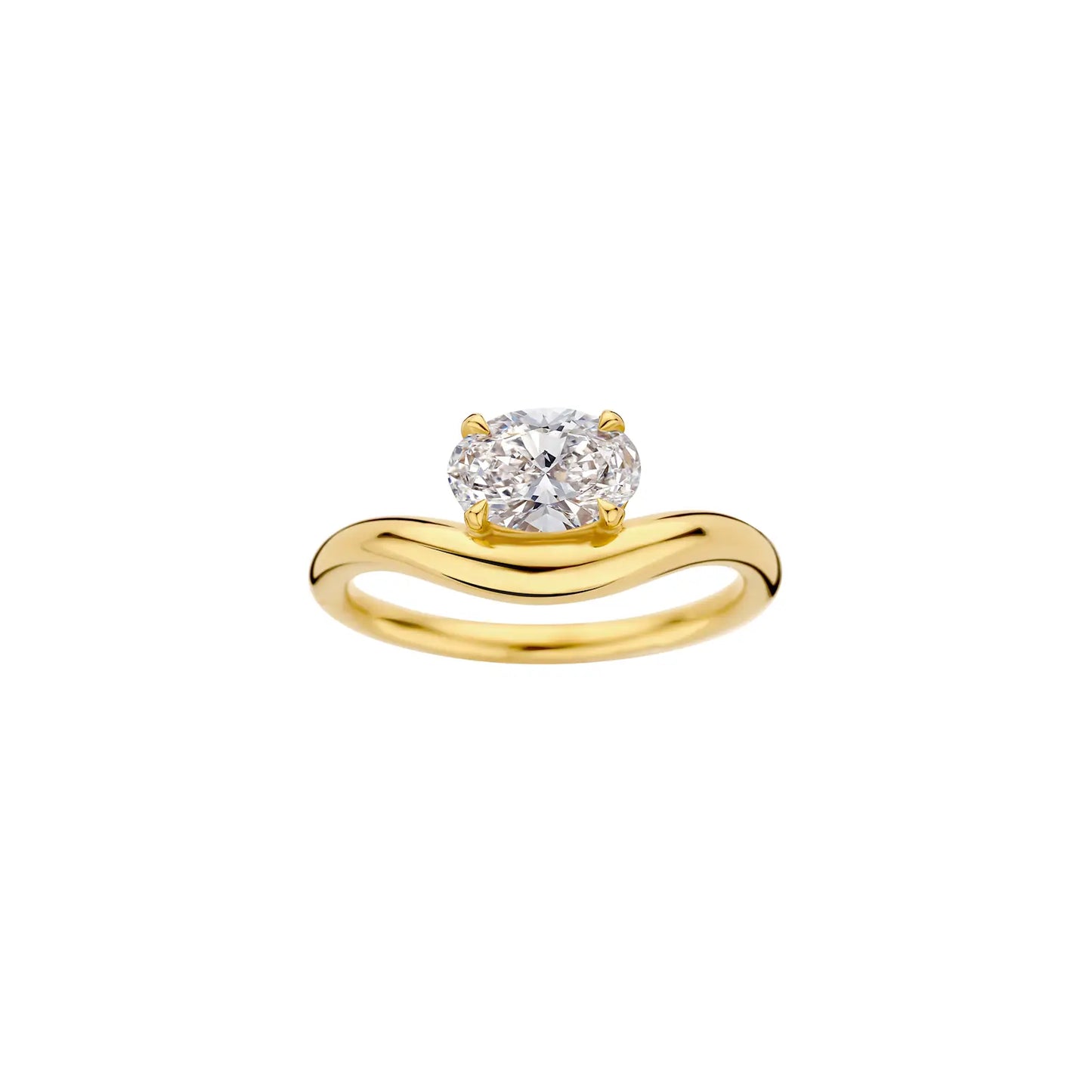 Timeless 0.8 CT Oval Cut Swirl Solitaire Setting Lab Grown Diamond Engagement Ring