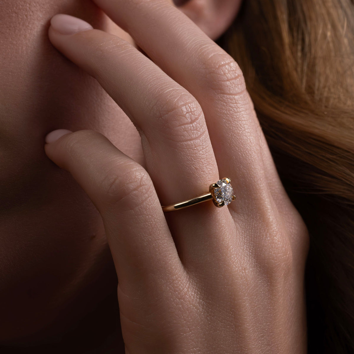 Oval Three Stone Lab Grown Diamond Engagement Ring