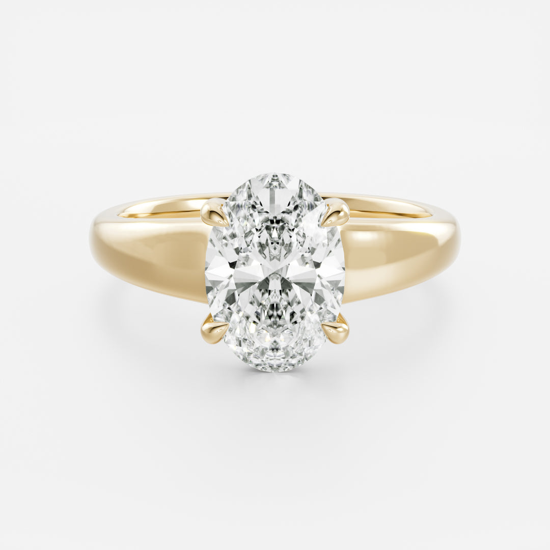 Oval Three Stone Lab Grown Diamond Engagement Ring