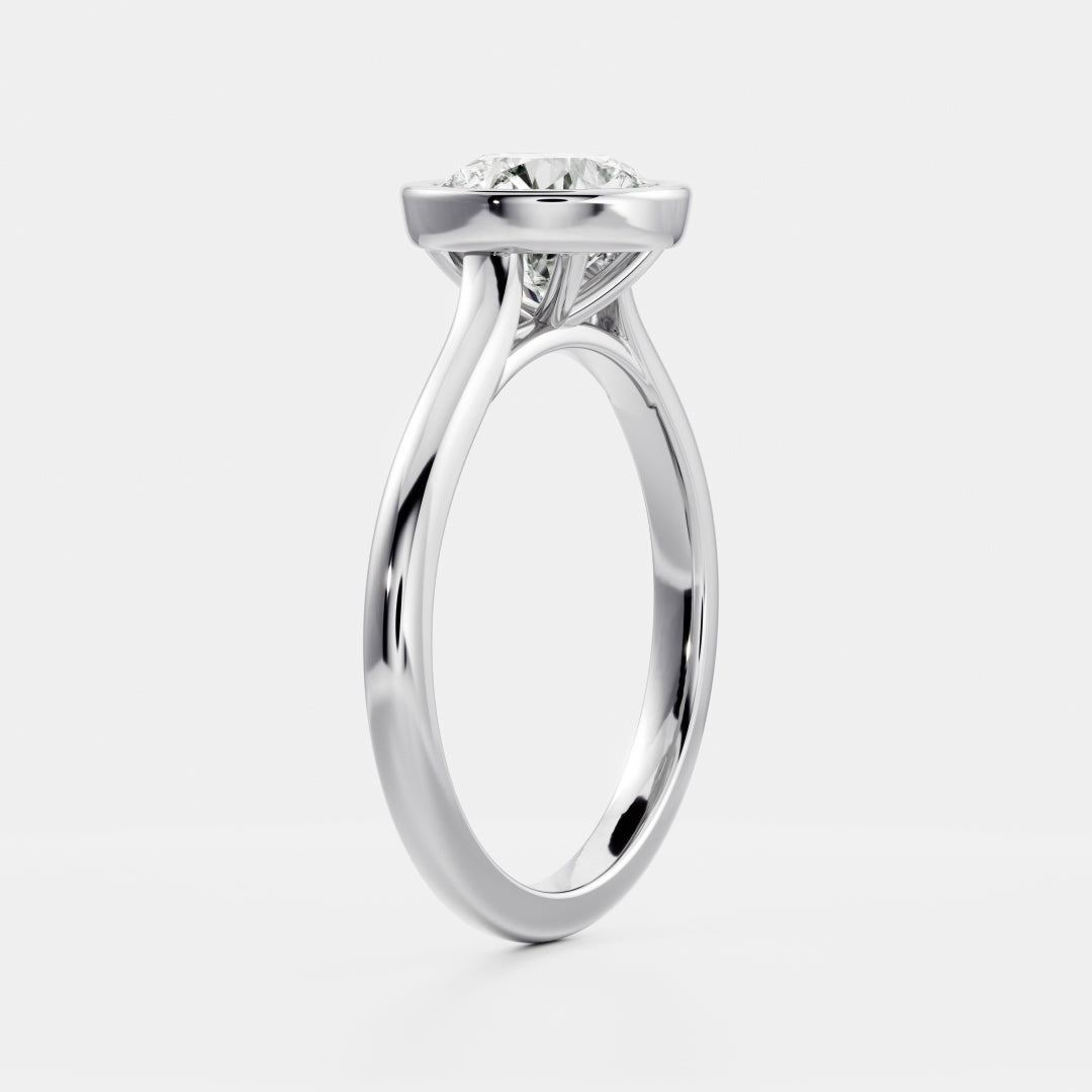 Oval Three Stone Lab Grown Diamond Engagement Ring