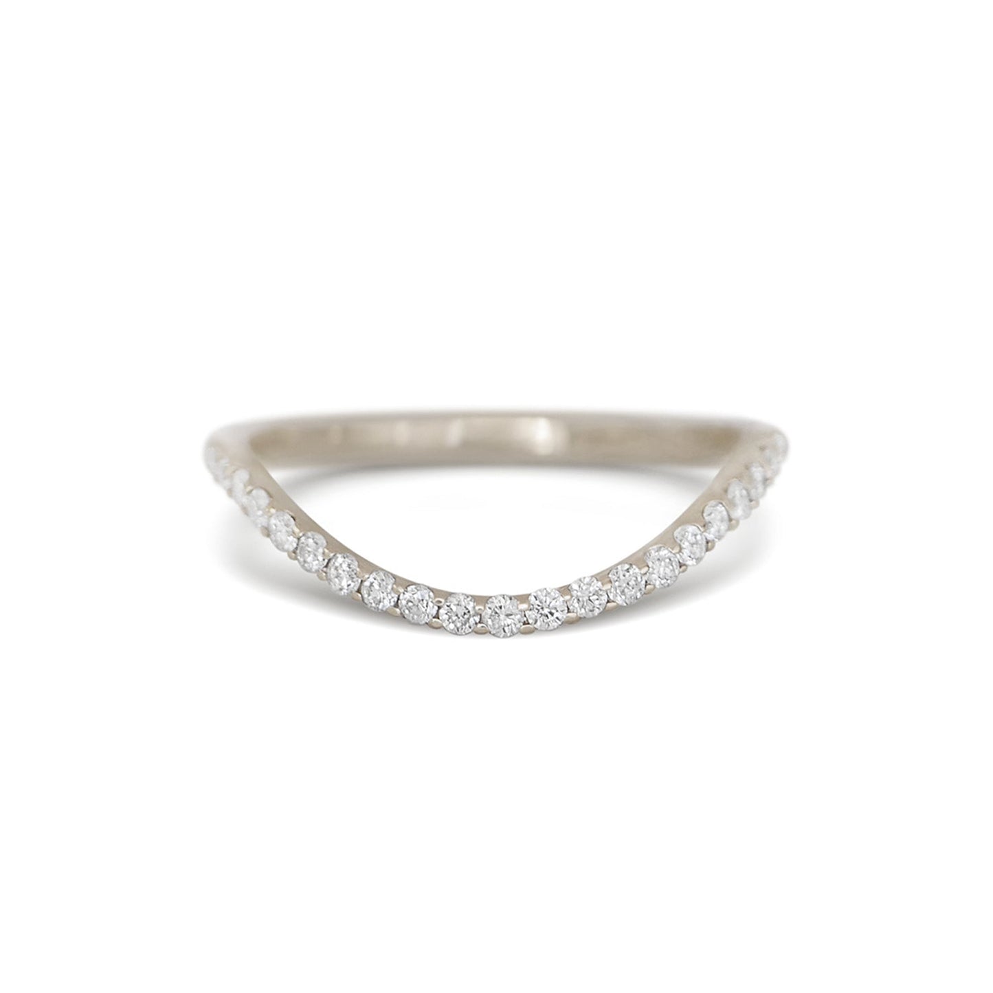 0.25 TCW Round Shaped Half Eternity Lab Grown Diamond Wedding Band
