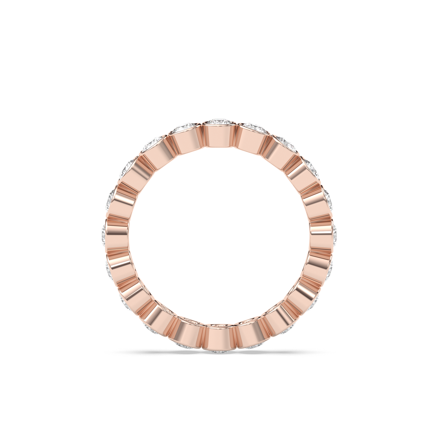 0.25 TCW Round Shaped Half Eternity Lab Grown Diamond Wedding Band