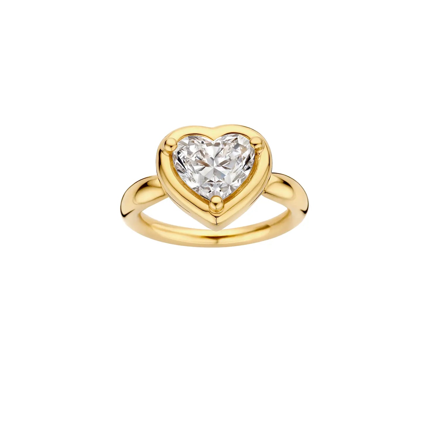 Timeless 2 CT Heart Cut Bezel Solitaire Lab Grown Diamond Engagement Ring