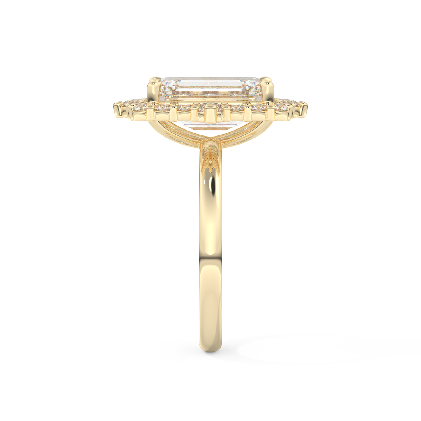 3.35 CT Emerald Moissanite Halo Engagement Ring (US Size 4.75 Ready To Ship)