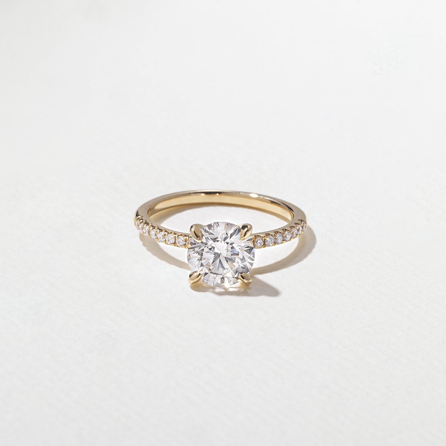 Emerald Pave Engagement Ring – 1 CT Lab Grown Diamond