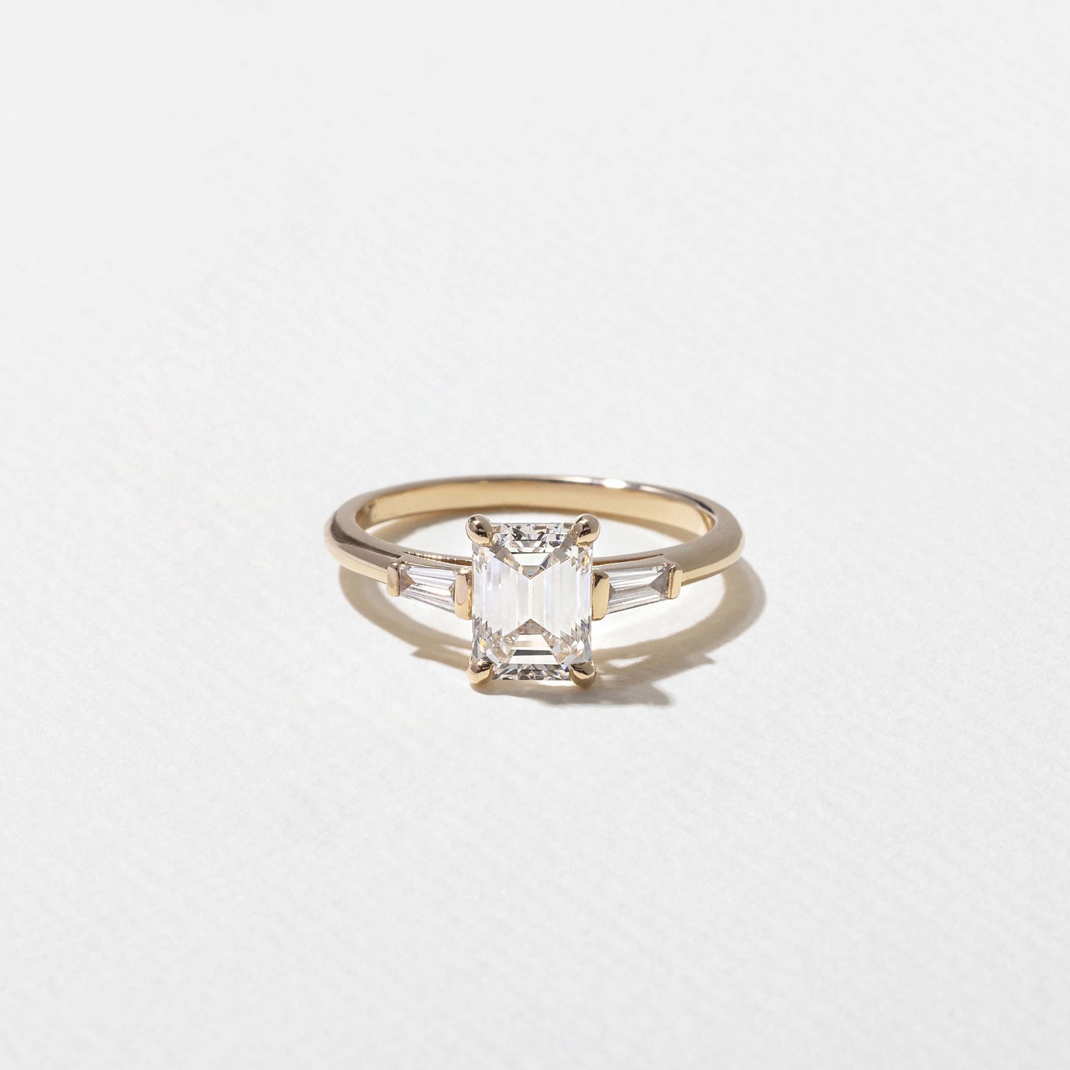 Emerald Pave Engagement Ring – 1 CT Lab Grown Diamond
