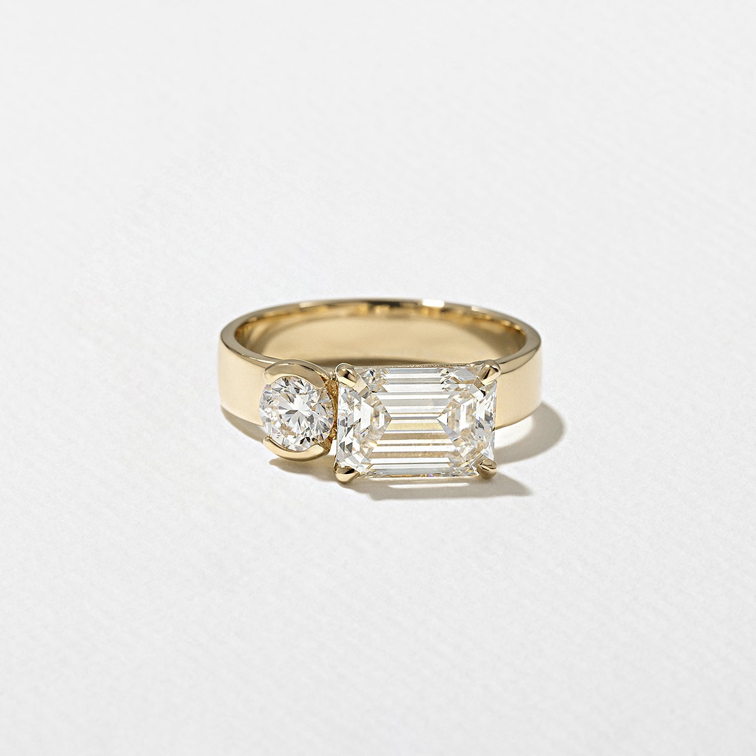 Emerald Pave Engagement Ring – 1 CT Lab Grown Diamond