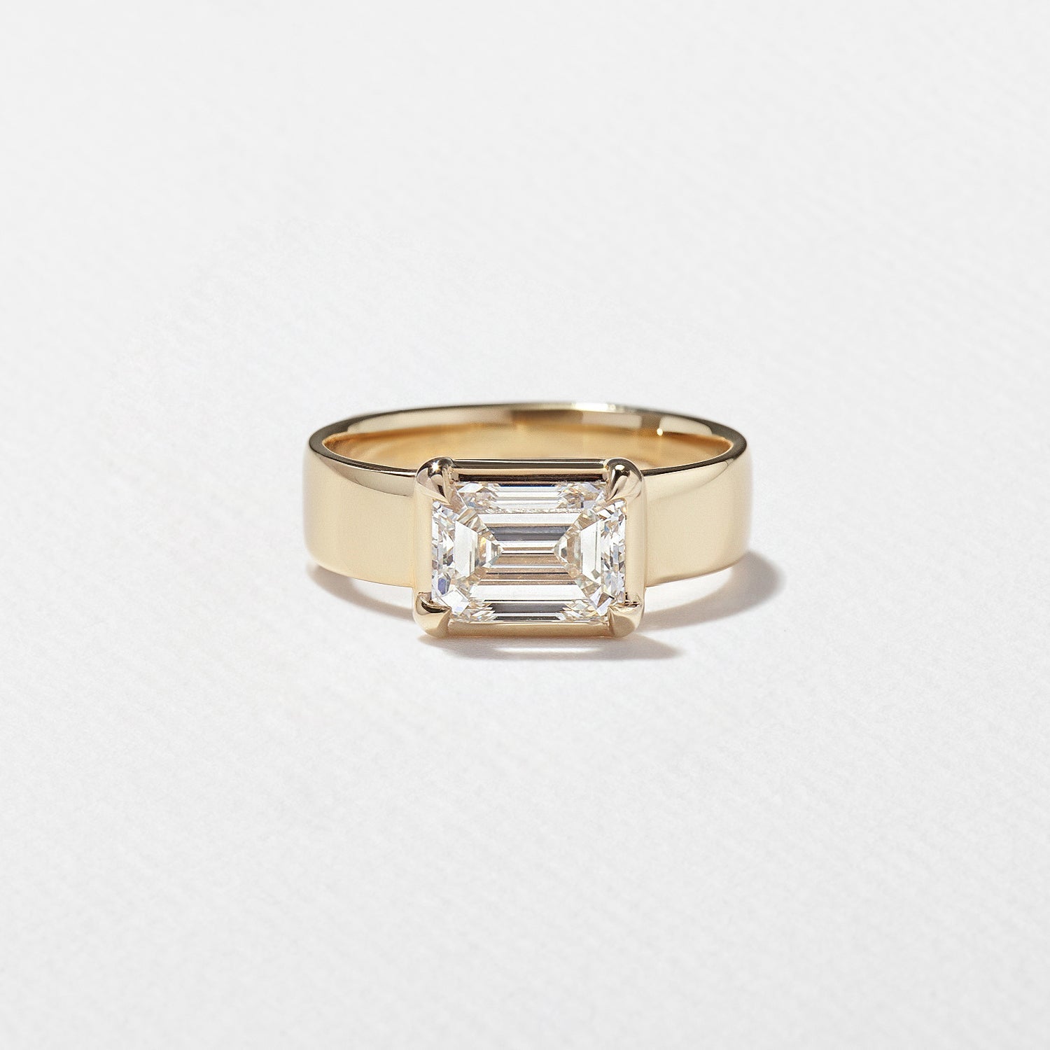 Emerald Pave Engagement Ring – 1 CT Lab Grown Diamond