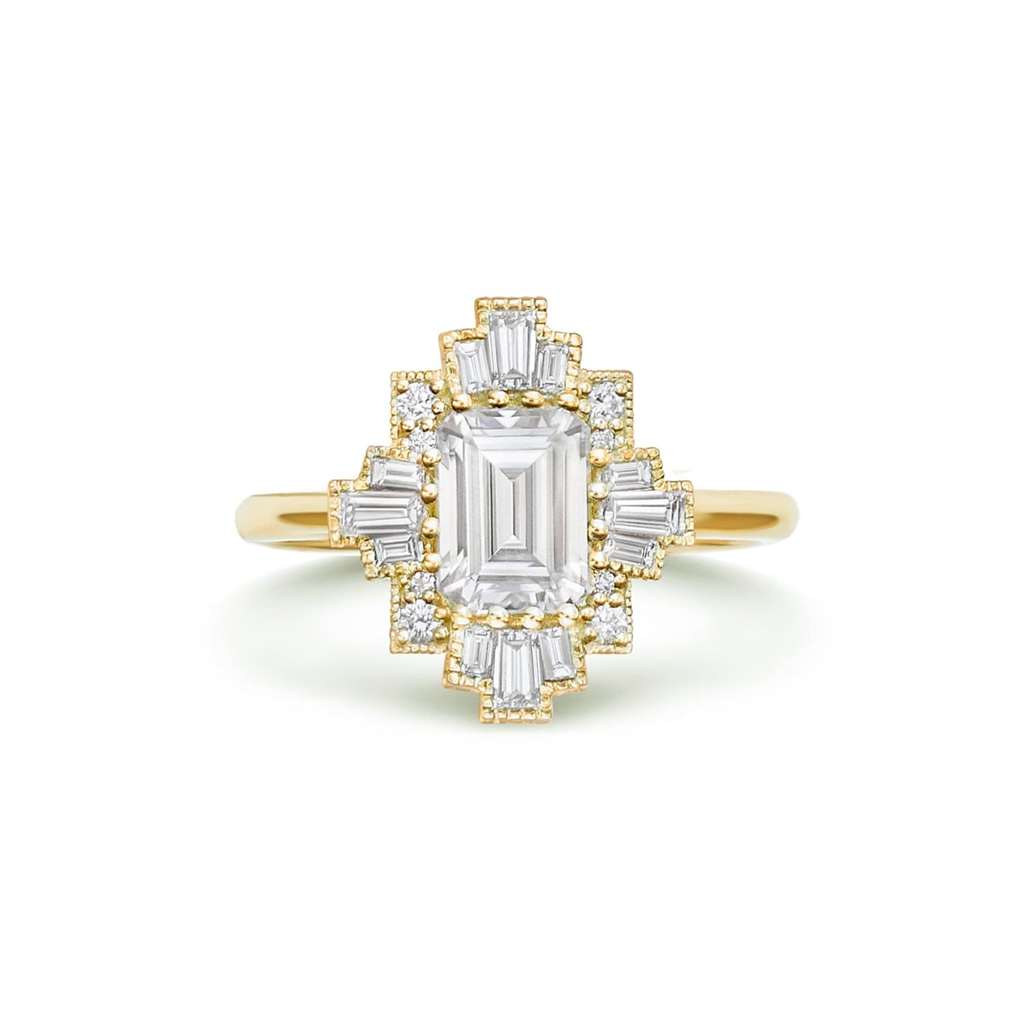 Marquise Shaped Three Stone Lab Grown Diamond Engagement Ring