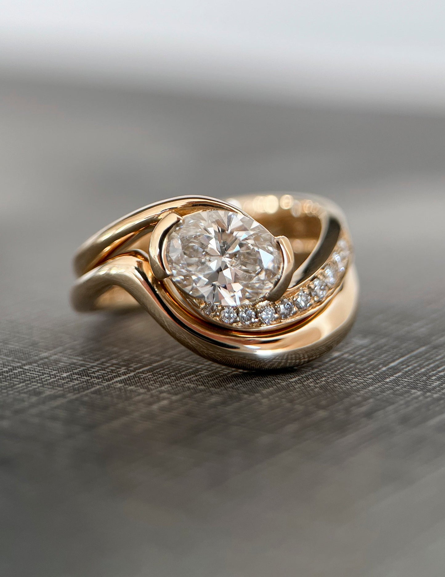 1 CT Oval Cut Solitaire Lab Grown Diamond Ring With Wrap Classic Plain Band