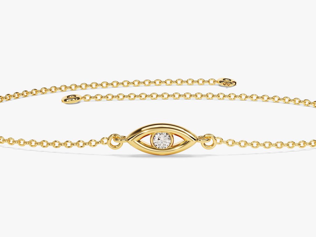 0.03 TCW Round Stone Evil Eye Lab Grown Diamond Bracelet