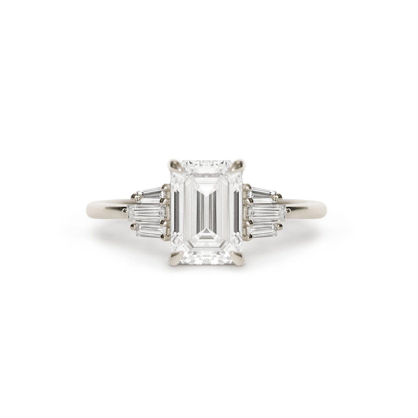 Marquise Shaped Three Stone Lab Grown Diamond Engagement Ring