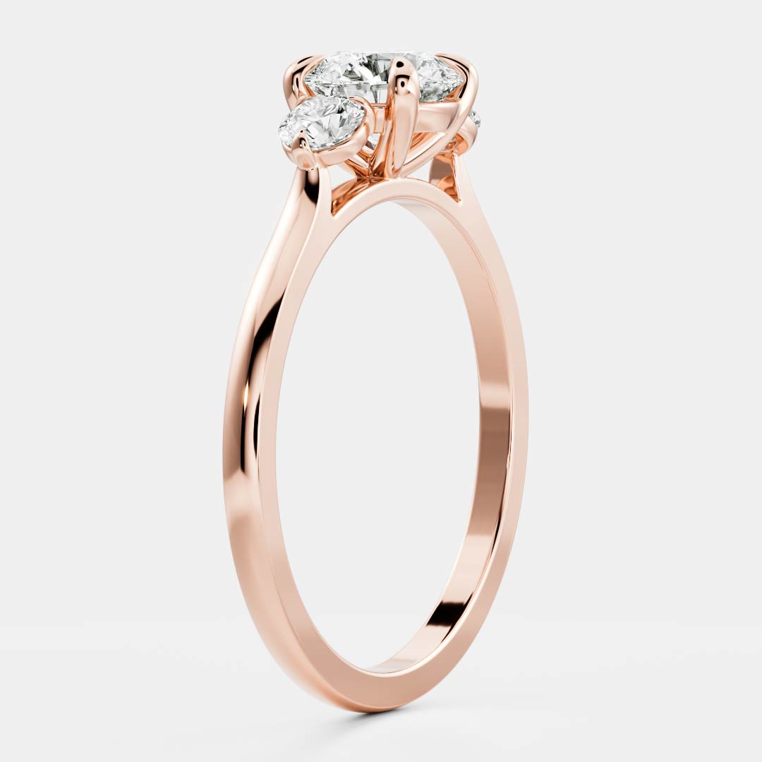 Marquise Cut Cluster Styled Lab Grown Diamond Engagement Ring