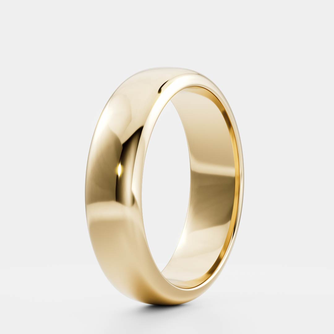 Comfort Fit Men's Gold Wedding Band
