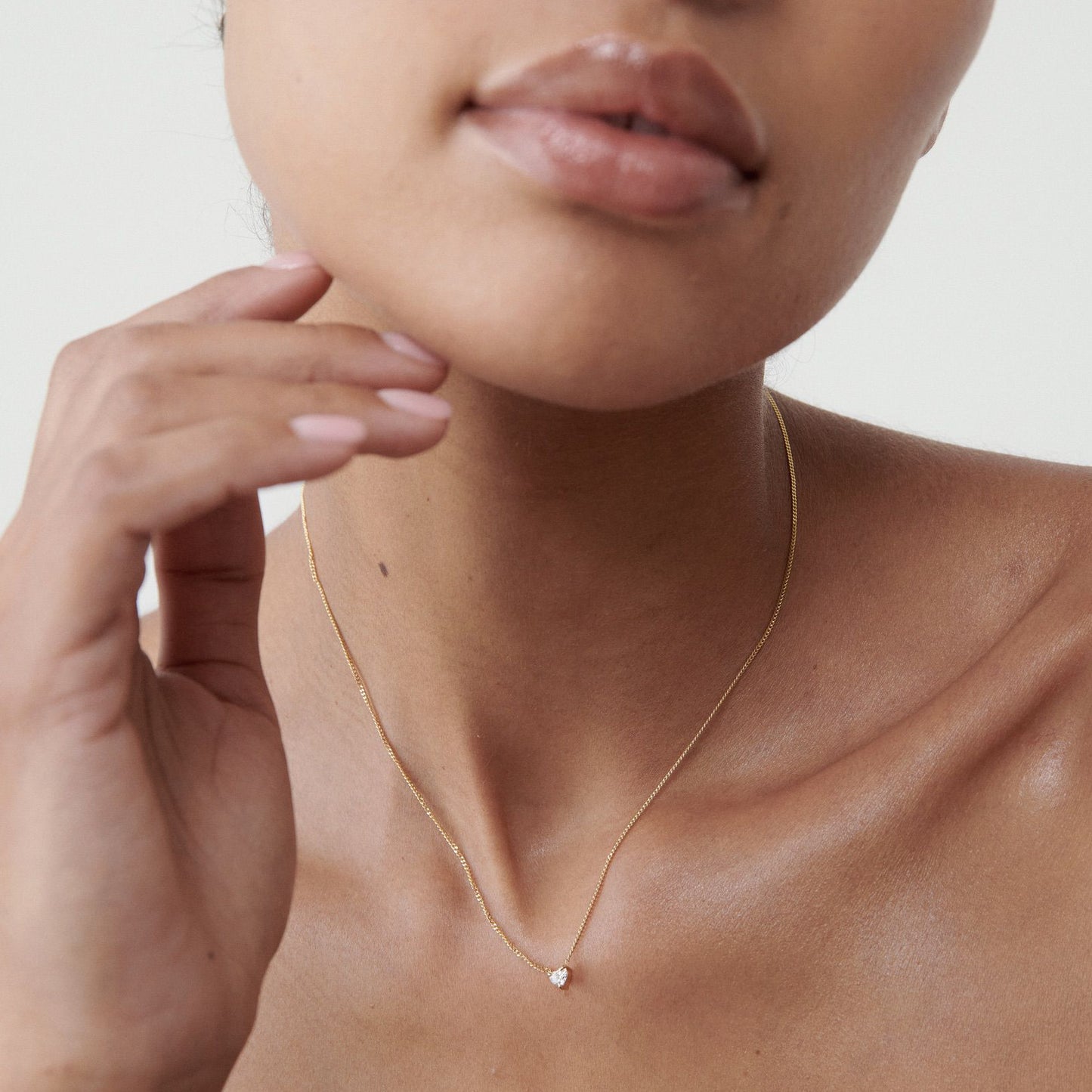 0.15 CT Heart Shaped Solitaire Lab Grown Diamond Necklace