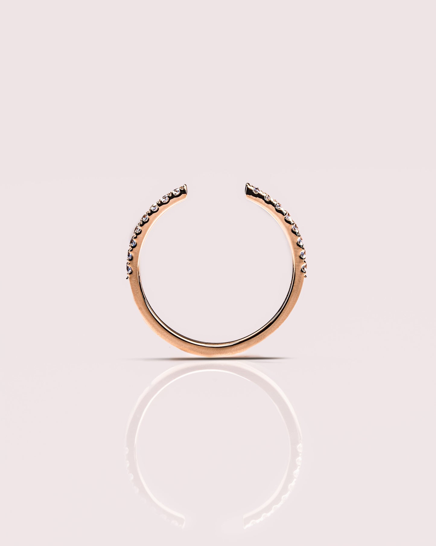 0.18 CT Round Shaped Open Lab Grown Diamond Wedding Band