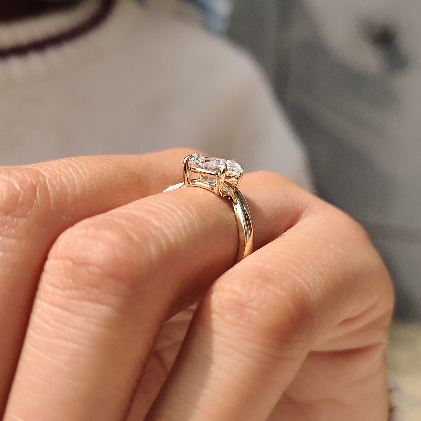 Cushion Hidden Halo Lab Grown Diamond Engagement Ring