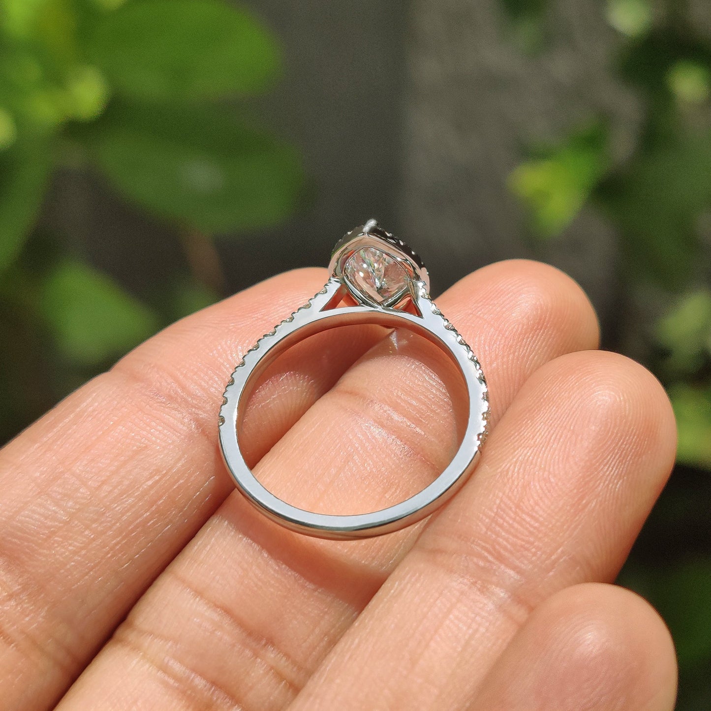 Cushion Hidden Halo Lab Grown Diamond Engagement Ring