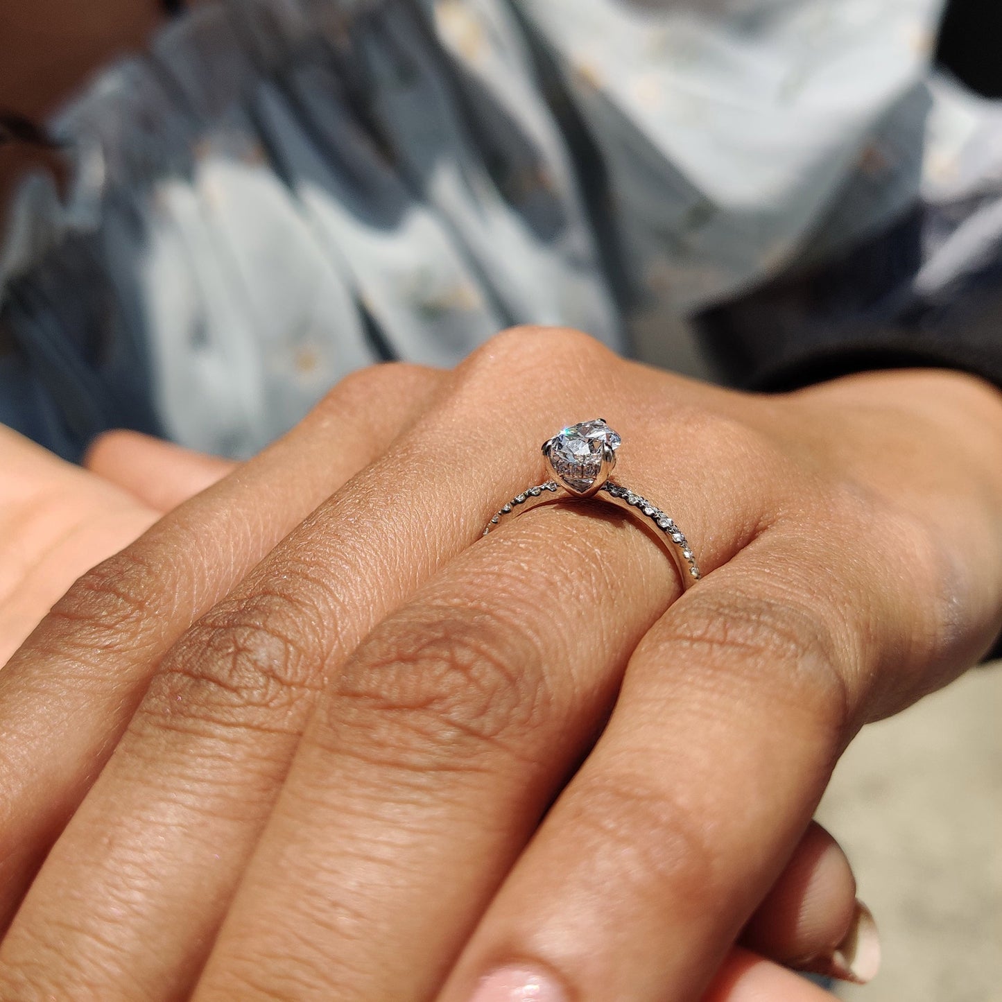 Cushion Hidden Halo Lab Grown Diamond Engagement Ring