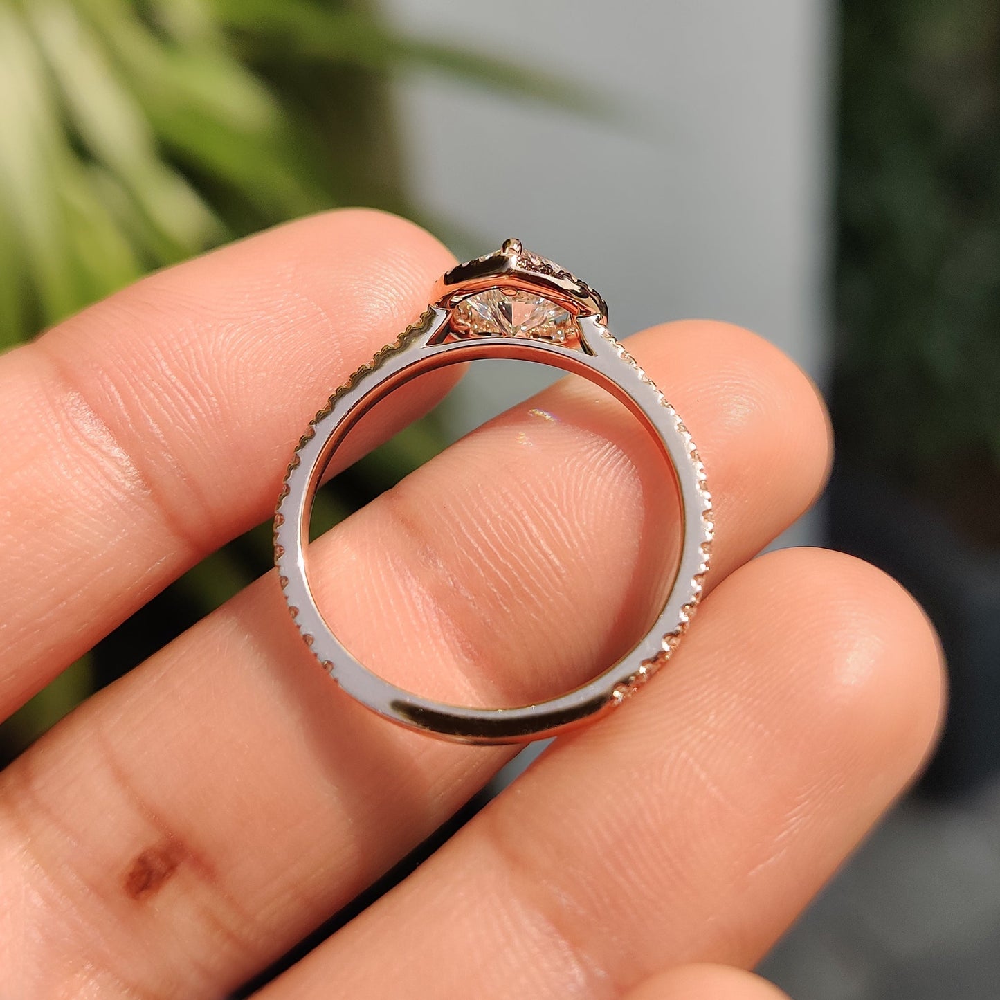 Cushion Hidden Halo Lab Grown Diamond Engagement Ring