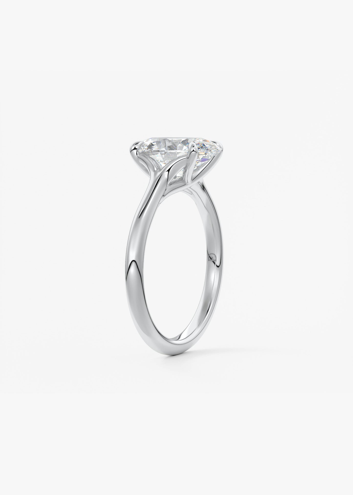 Oval Solitaire With Raised Basket Gallery Lab Grown Diamond Engagement Ring