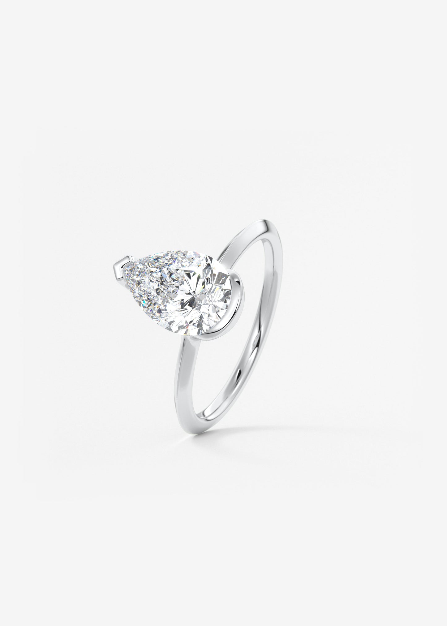 Oval Solitaire With Raised Basket Gallery Lab Grown Diamond Engagement Ring
