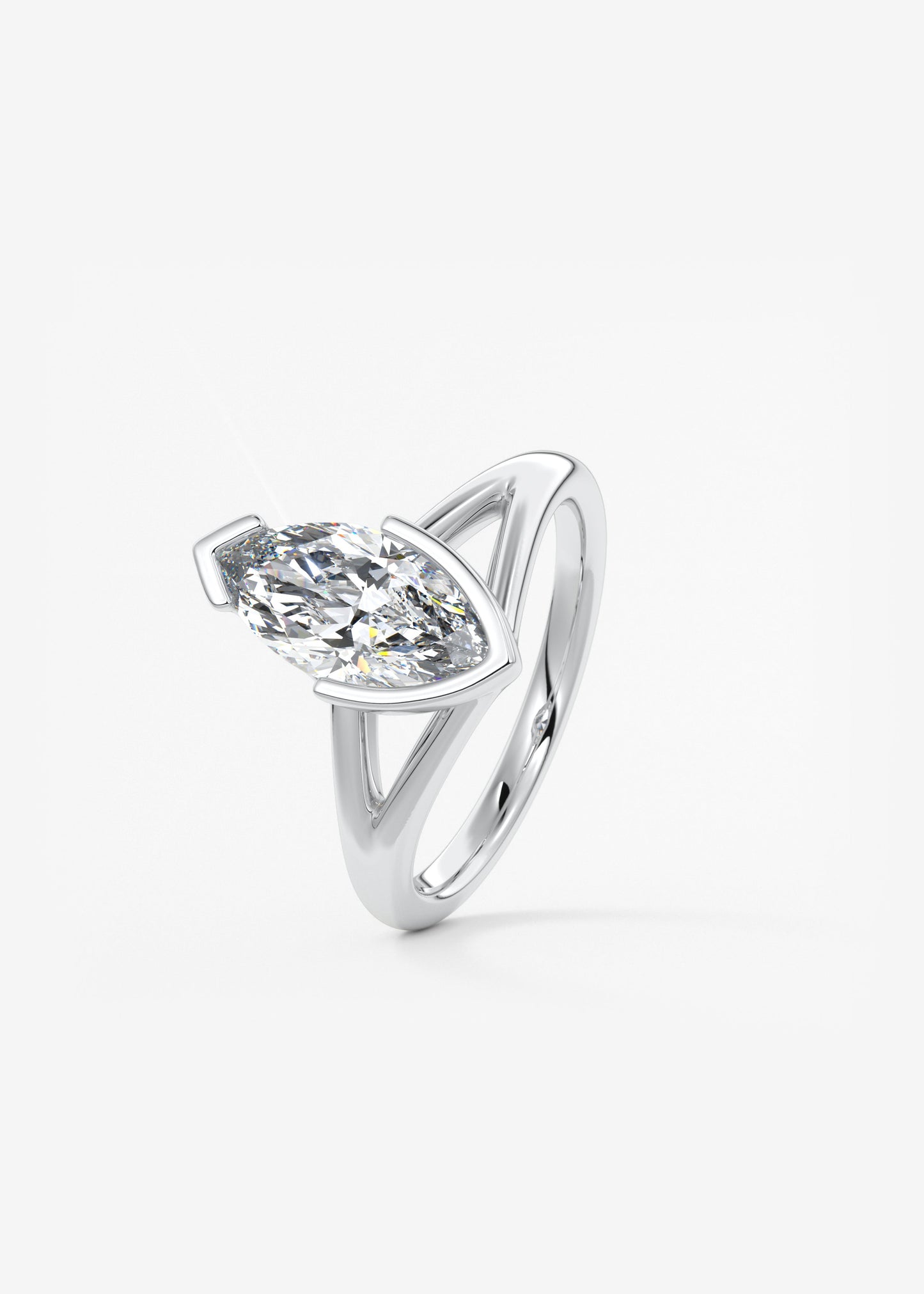 Oval Solitaire With Raised Basket Gallery Lab Grown Diamond Engagement Ring