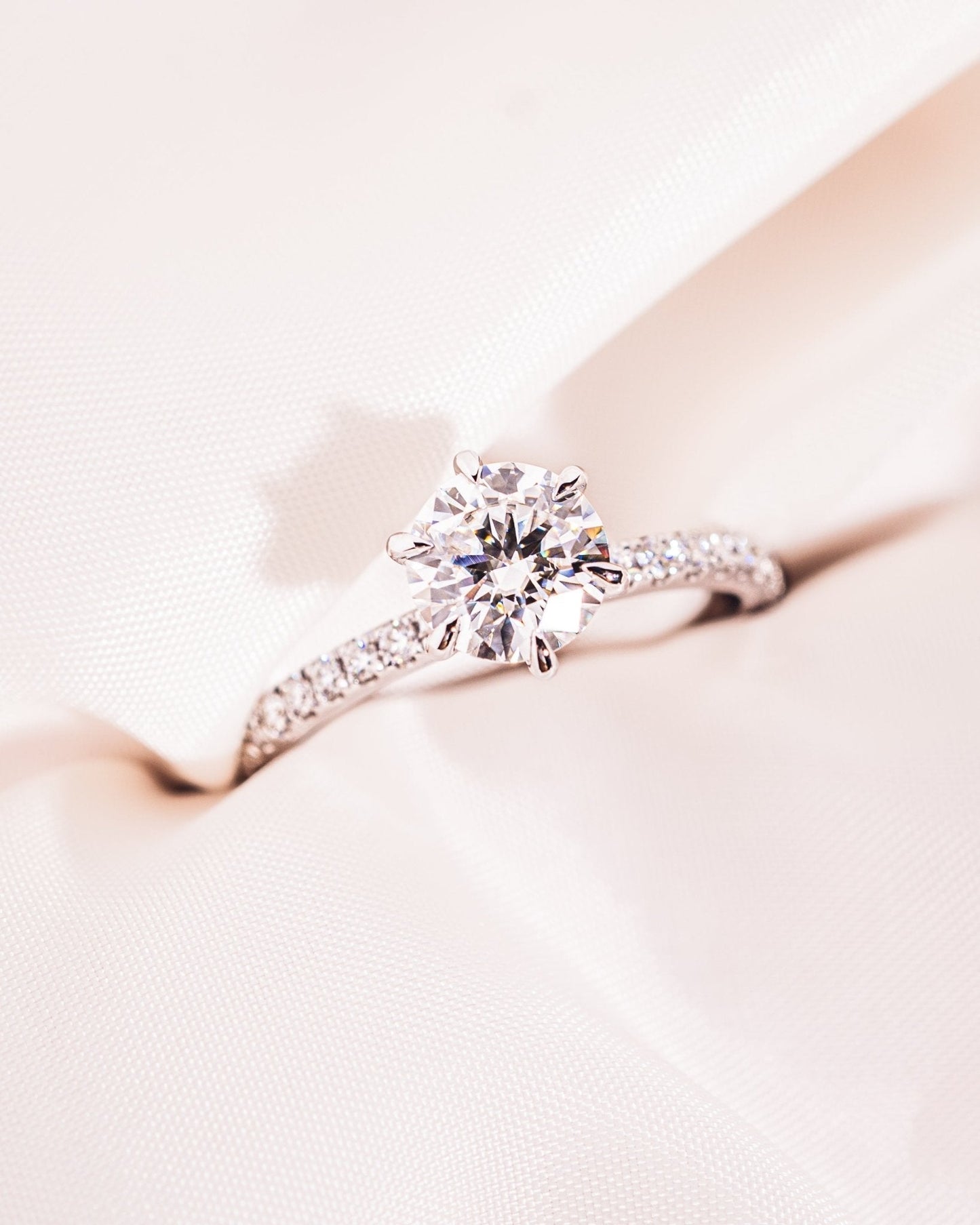 Cushion Hidden Halo Lab Grown Diamond Engagement Ring